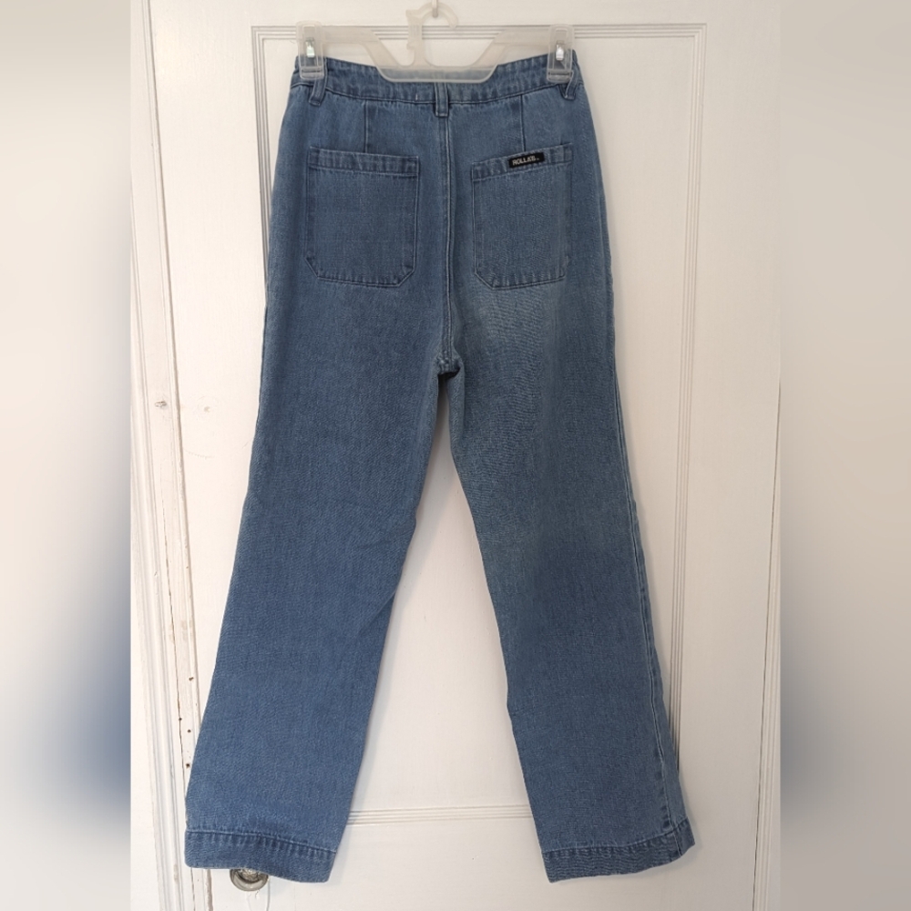 ROLLA'S Slim Sailor High Waisted Staight Leg Cropped Jeans Light Blue Size 25 - Picture 6 of 15